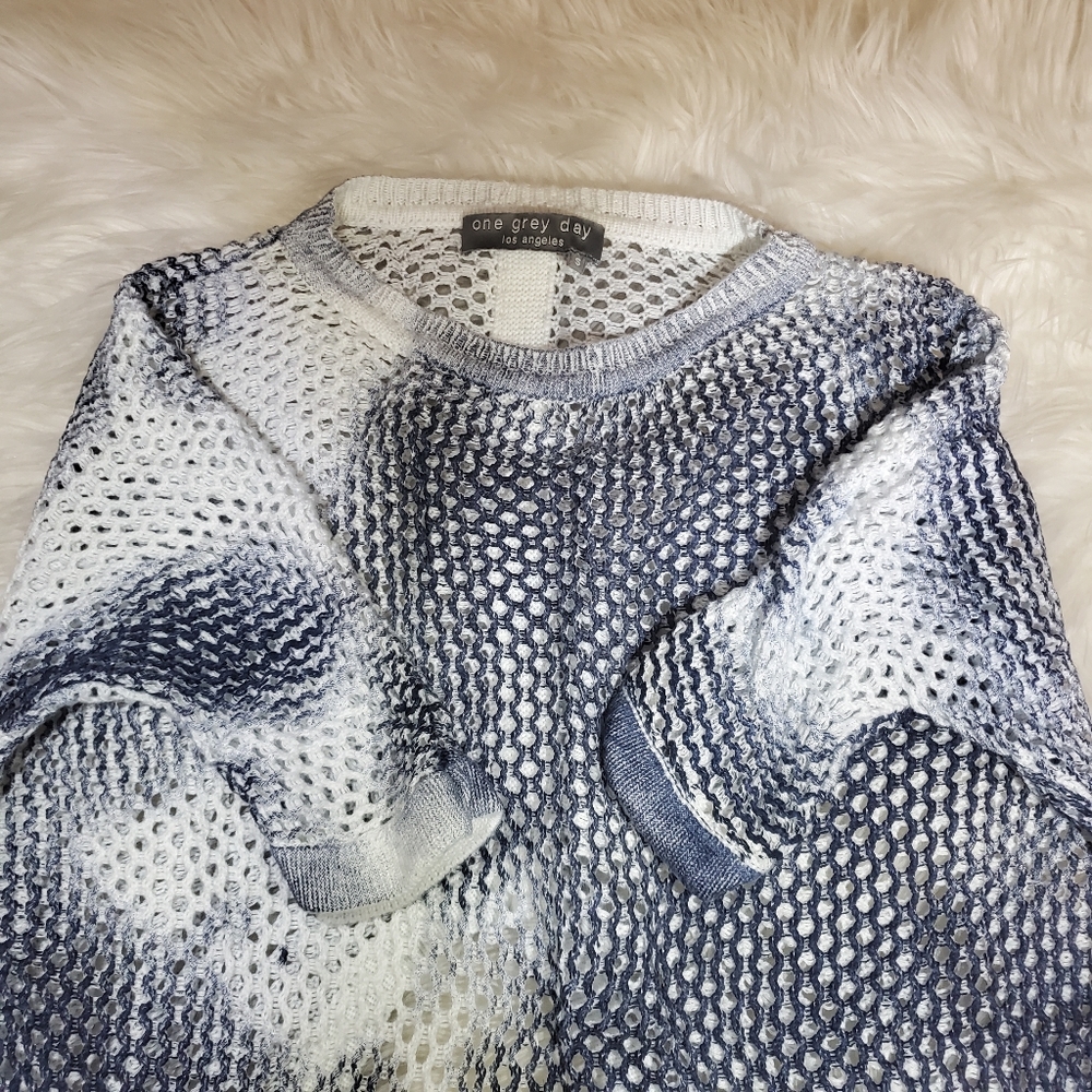 One Grey Day Luxury Knitwear Mesh Top